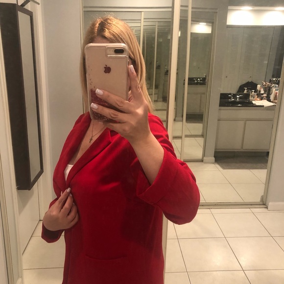 MOA large Red Blazer - Picture 3 of 13